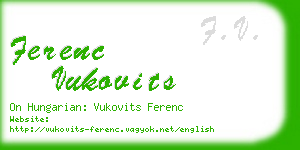 ferenc vukovits business card